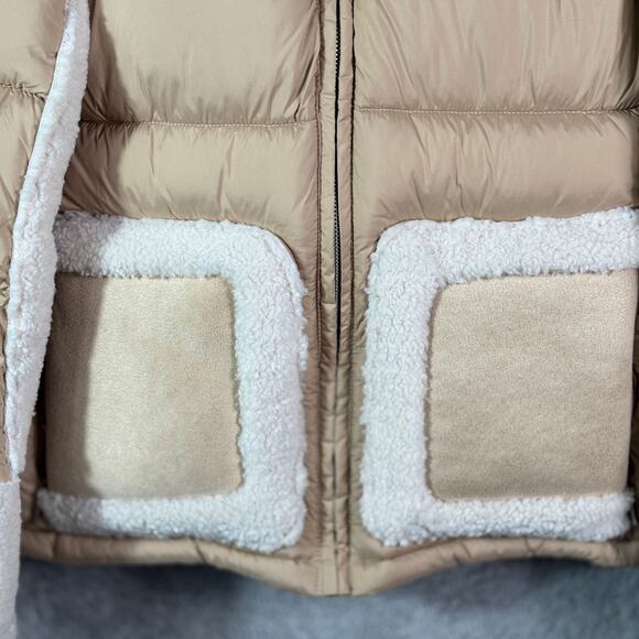 Sam Edelman NWT Mixed-Media Polyester Faux Fur Puffer Jacket Size Small - Picture 7 of 15